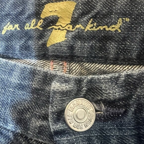 7 for all mankind  Women’s A Pockets Jeans Size 31 Bootcut Blue Cotton Zipper - Picture 3 of 14